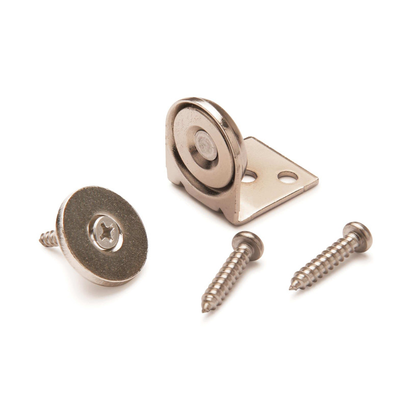 Stainless Steel Magnetic Latch with Bracket 3/4" Dia 20 lbs Holding Strength